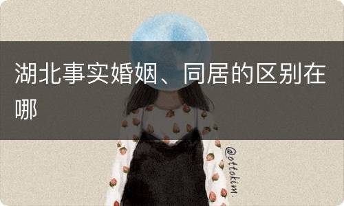 湖北事实婚姻、同居的区别在哪