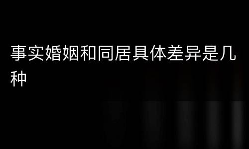 事实婚姻和同居具体差异是几种