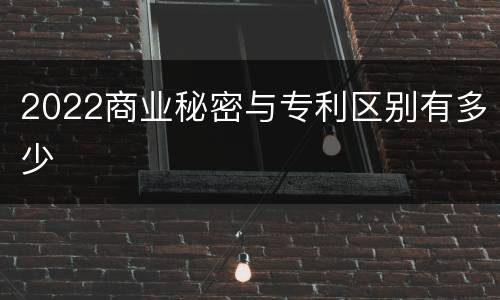 2022商业秘密与专利区别有多少