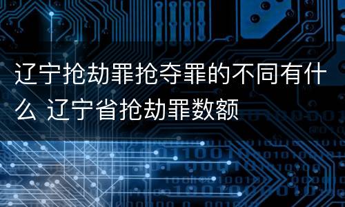 辽宁抢劫罪抢夺罪的不同有什么 辽宁省抢劫罪数额