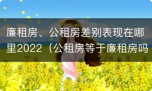 廉租房、公租房差别表现在哪里2022（公租房等于廉租房吗）