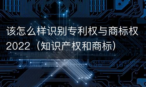 该怎么样识别专利权与商标权2022（知识产权和商标）