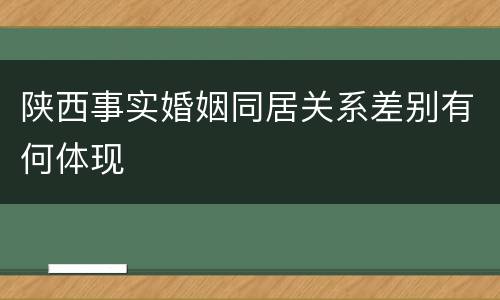 陕西事实婚姻同居关系差别有何体现