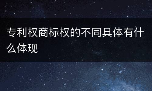 专利权商标权的不同具体有什么体现