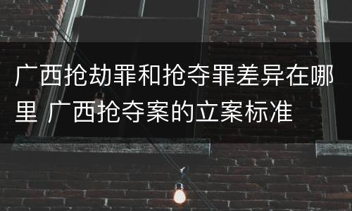 广西抢劫罪和抢夺罪差异在哪里 广西抢夺案的立案标准