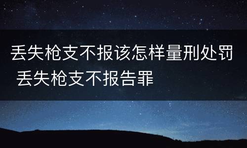 丢失枪支不报该怎样量刑处罚 丢失枪支不报告罪