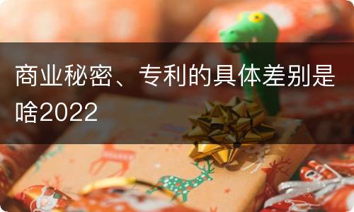 商业秘密、专利的具体差别是啥2022