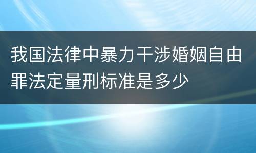 我国法律中暴力干涉婚姻自由罪法定量刑标准是多少