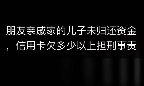 朋友亲戚家的儿子未归还资金，信用卡欠多少以上担刑事责任