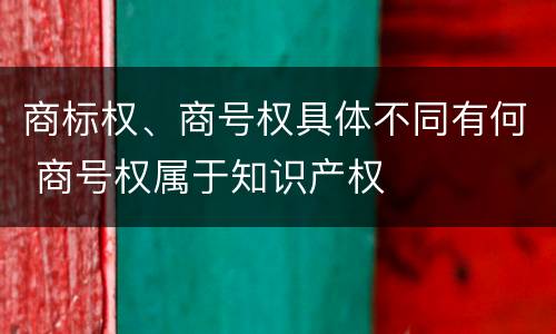 商标权、商号权具体不同有何 商号权属于知识产权