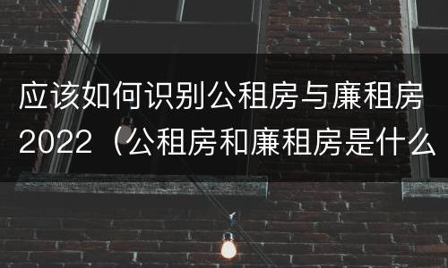 应该如何识别公租房与廉租房2022（公租房和廉租房是什么意思）