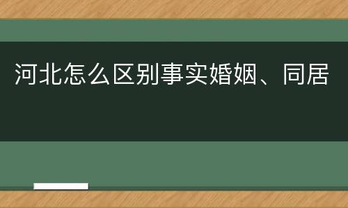 河北怎么区别事实婚姻、同居