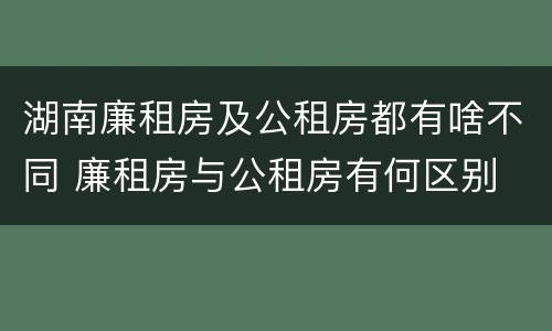 湖南廉租房及公租房都有啥不同 廉租房与公租房有何区别