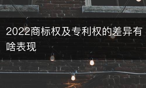 2022商标权及专利权的差异有啥表现