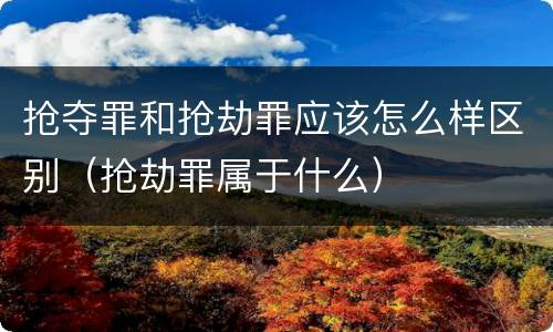 抢夺罪和抢劫罪应该怎么样区别（抢劫罪属于什么）