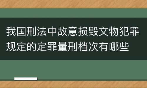 我国刑法中故意损毁文物犯罪规定的定罪量刑档次有哪些