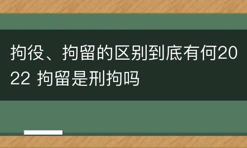 拘役、拘留的区别到底有何2022 拘留是刑拘吗