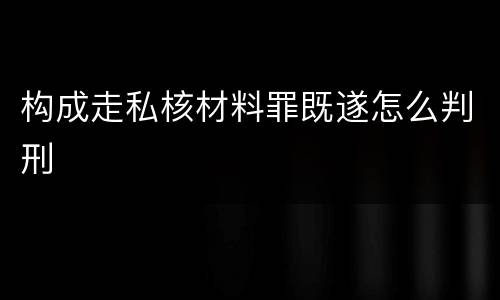构成走私核材料罪既遂怎么判刑