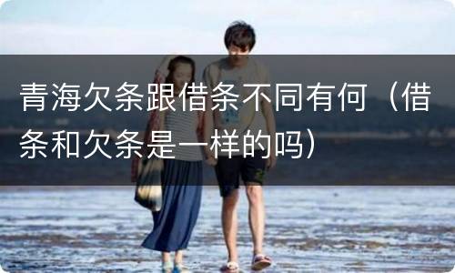 青海欠条跟借条不同有何（借条和欠条是一样的吗）