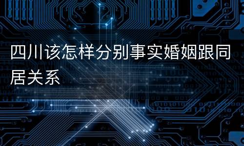 四川该怎样分别事实婚姻跟同居关系