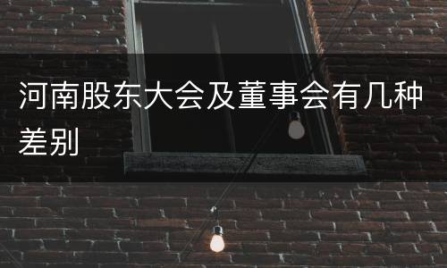 河南股东大会及董事会有几种差别