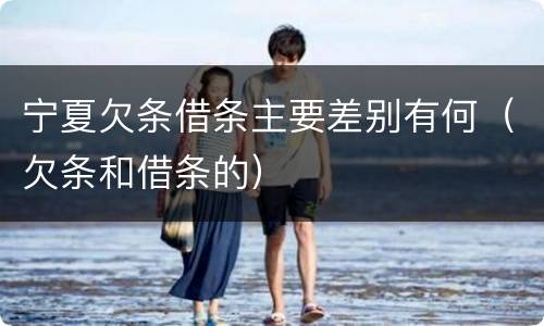 宁夏欠条借条主要差别有何（欠条和借条的）
