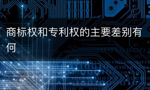 商标权和专利权的主要差别有何