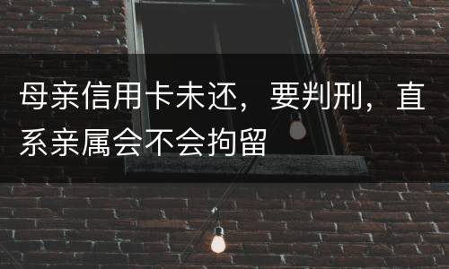 母亲信用卡未还，要判刑，直系亲属会不会拘留