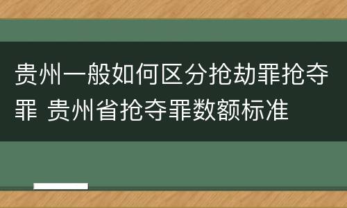 贵州一般如何区分抢劫罪抢夺罪 贵州省抢夺罪数额标准