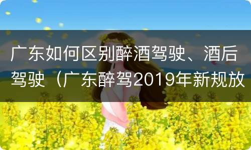 广东如何区别醉酒驾驶、酒后驾驶（广东醉驾2019年新规放宽）