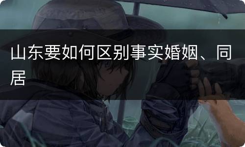 山东要如何区别事实婚姻、同居