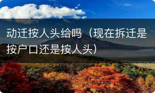 动迁按人头给吗（现在拆迁是按户口还是按人头）
