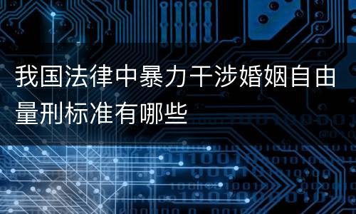 我国法律中暴力干涉婚姻自由量刑标准有哪些