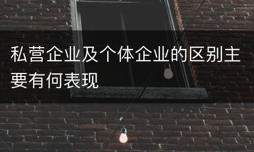 私营企业及个体企业的区别主要有何表现