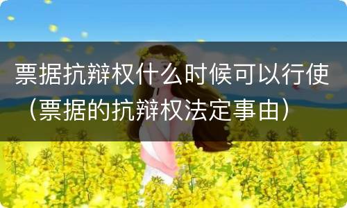 票据抗辩权什么时候可以行使（票据的抗辩权法定事由）