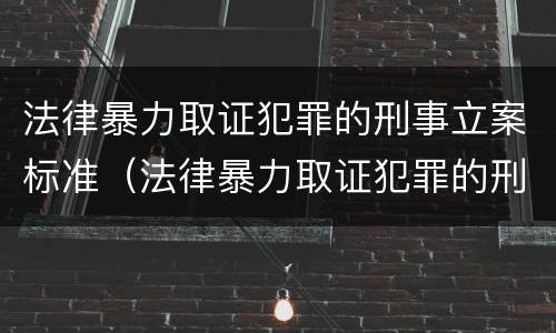 法律暴力取证犯罪的刑事立案标准（法律暴力取证犯罪的刑事立案标准是多少）
