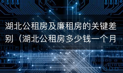 湖北公租房及廉租房的关键差别（湖北公租房多少钱一个月）
