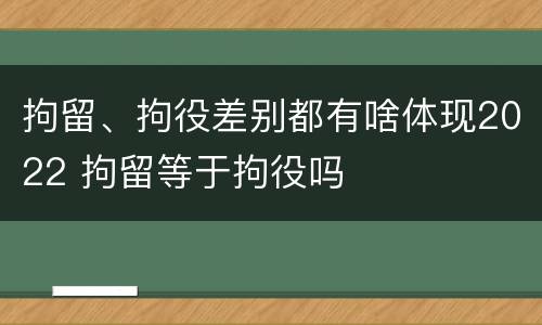 拘留、拘役差别都有啥体现2022 拘留等于拘役吗