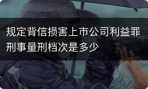 规定背信损害上市公司利益罪刑事量刑档次是多少