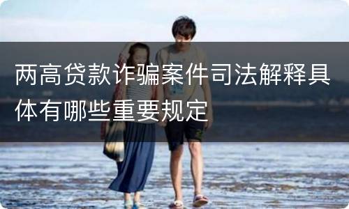 两高贷款诈骗案件司法解释具体有哪些重要规定