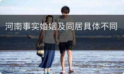河南事实婚姻及同居具体不同