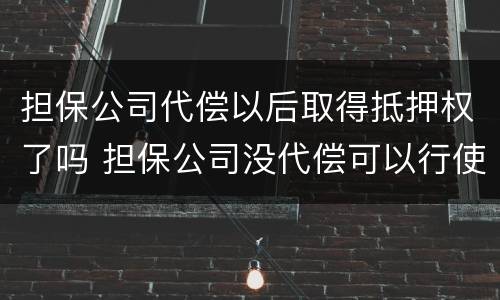 担保公司代偿以后取得抵押权了吗 担保公司没代偿可以行使抵押权