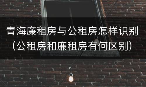 青海廉租房与公租房怎样识别（公租房和廉租房有何区别）