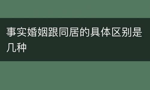 事实婚姻跟同居的具体区别是几种
