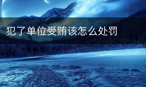 犯了单位受贿该怎么处罚