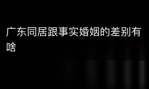 广东同居跟事实婚姻的差别有啥