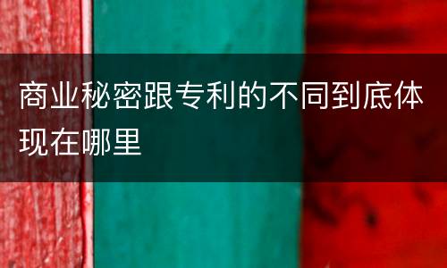 商业秘密跟专利的不同到底体现在哪里