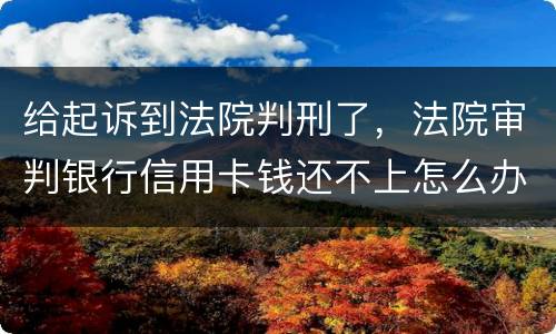 给起诉到法院判刑了，法院审判银行信用卡钱还不上怎么办