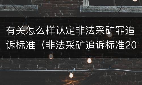 有关怎么样认定非法采矿罪追诉标准（非法采矿追诉标准2012）