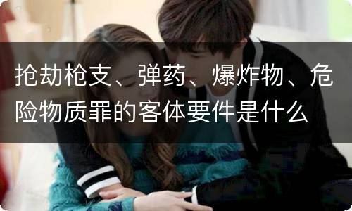 抢劫枪支、弹药、爆炸物、危险物质罪的客体要件是什么